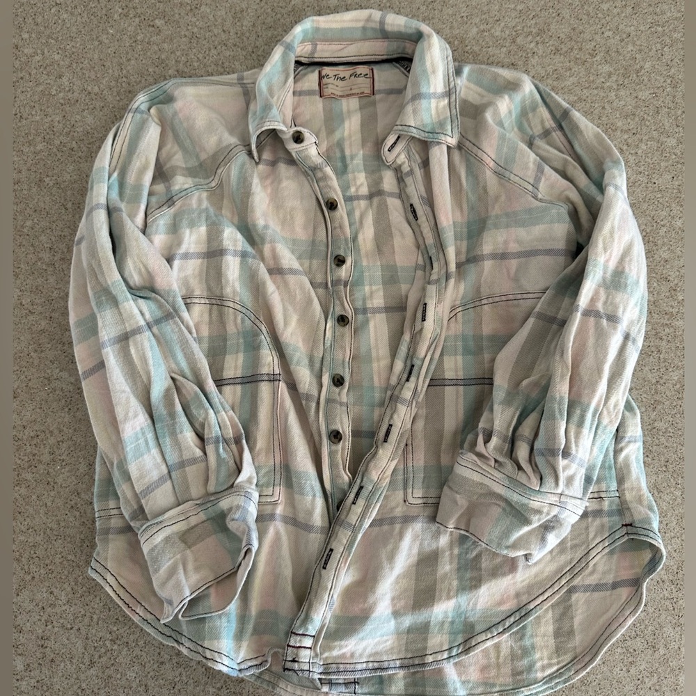 Free People Oversized Plaid Flannel